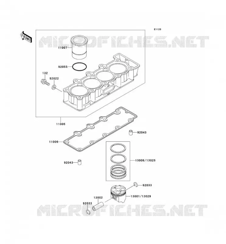 CYLINDRE/PISTON Kawasaki MOTOS 400 1992 ZXR400  ZX400-L2