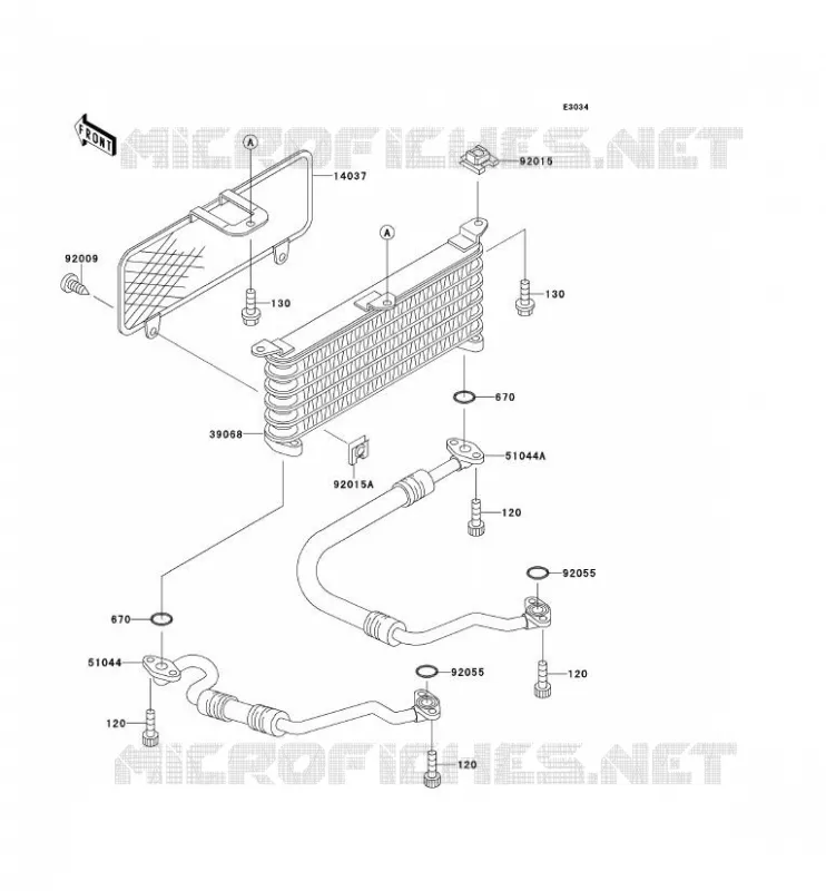 RADIATEUR D'HUILE Kawasaki MOTOS 400 1993 ZXR400  ZX400-L3