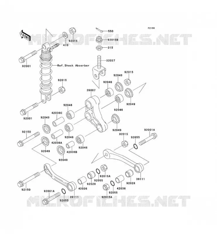 SUSPENSION Kawasaki MOTOS 400 1993 ZXR400  ZX400-L3