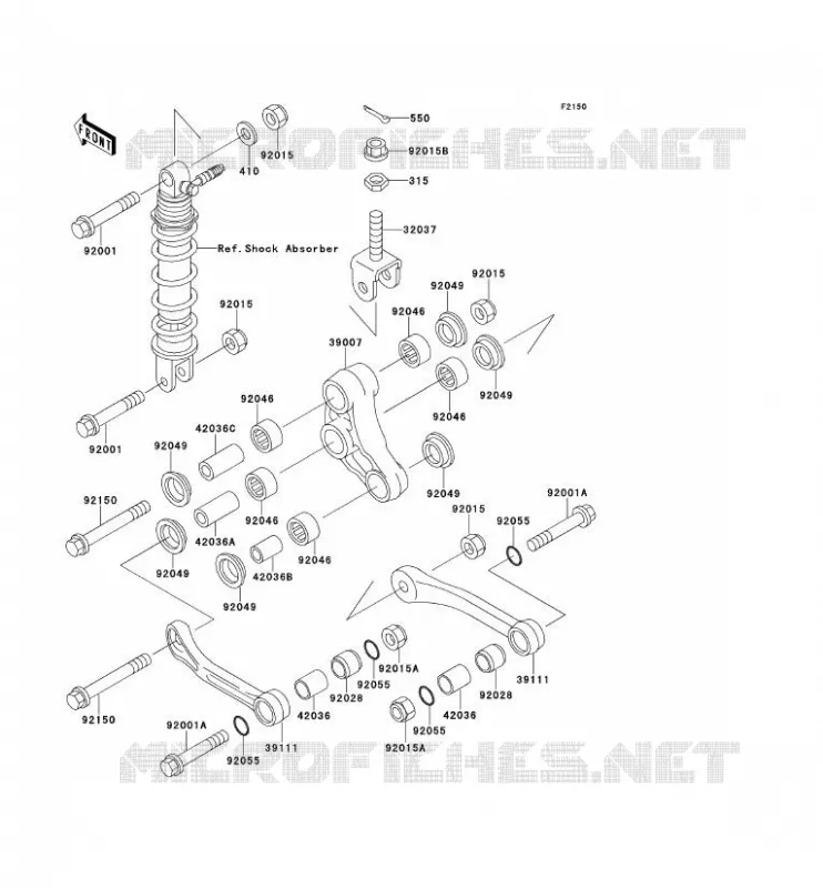 SUSPENSION Kawasaki MOTOS 400 1993 ZXR400  ZX400-L3