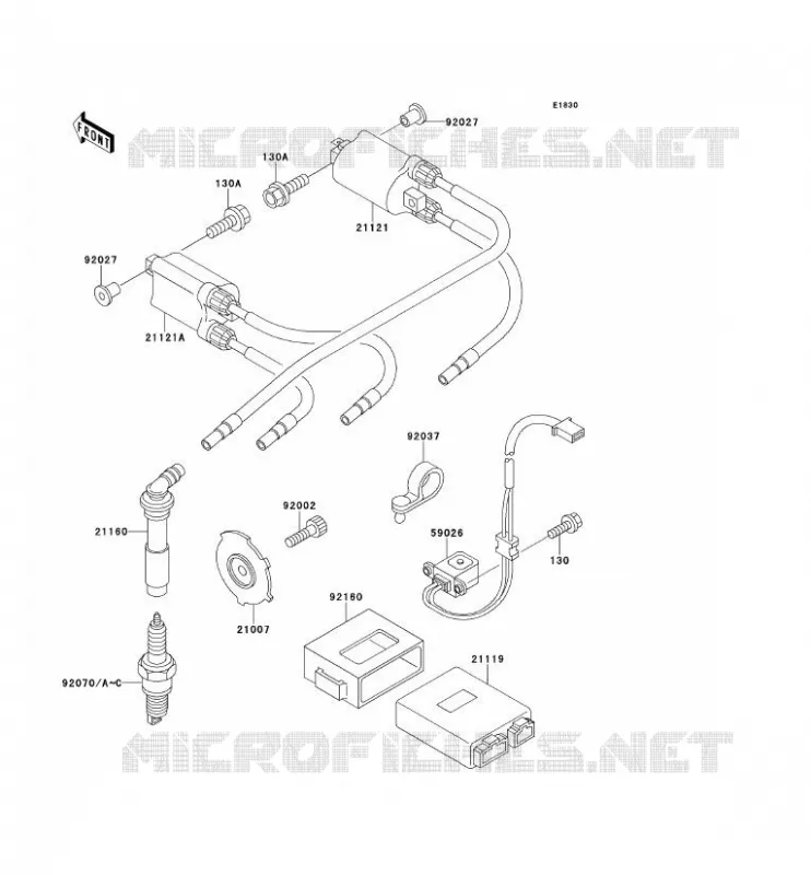 SYSTEME D&acute;ALLUMAGE Kawasaki MOTOS 400 1995 ZXR400  ZX400-L5
