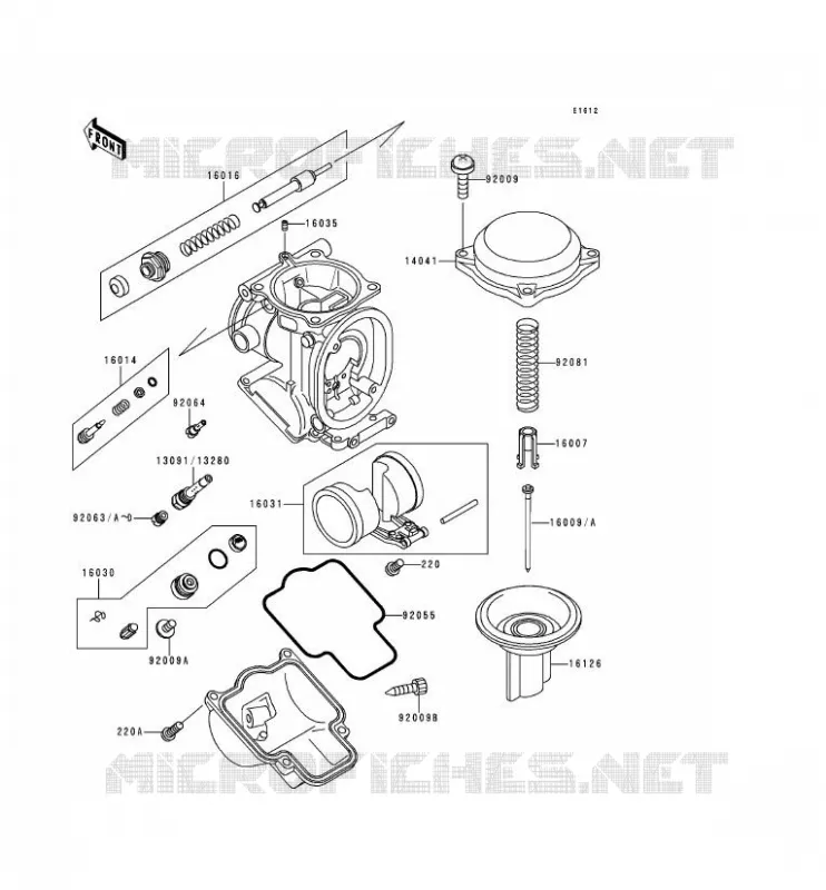 PI&Egrave;CES DE CARBURATEUR Kawasaki MOTOS 400 1999 ZXR400  ZX400-L9