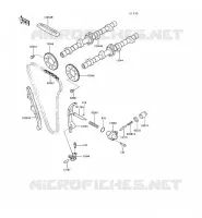 ARBRE A CAME/TENDEUR pour Kawasaki GPX500R 1990