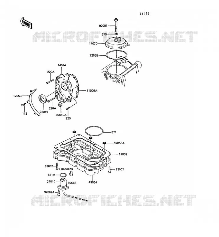 COUVERCLE RENIFLARD/CARTER D'HUILE Kawasaki MOTOS 550 1989 GPZ550  ZX550-A6