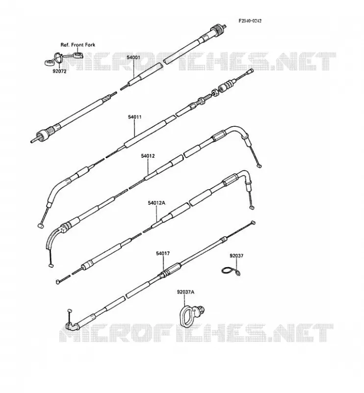 CABLES Kawasaki MOTOS 600 1987 GPZ600R  ZX600-A3