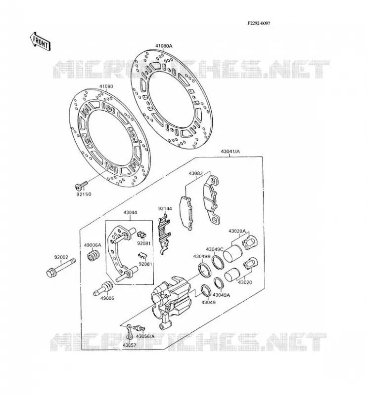 FREIN AVANT Kawasaki MOTOS 600 1997 GPX600R  ZX600-C10