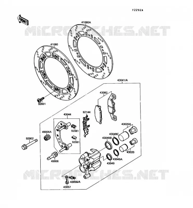 FREIN AVANT(03202-) Kawasaki MOTOS 600 1989 GPX600R  ZX600-C2
