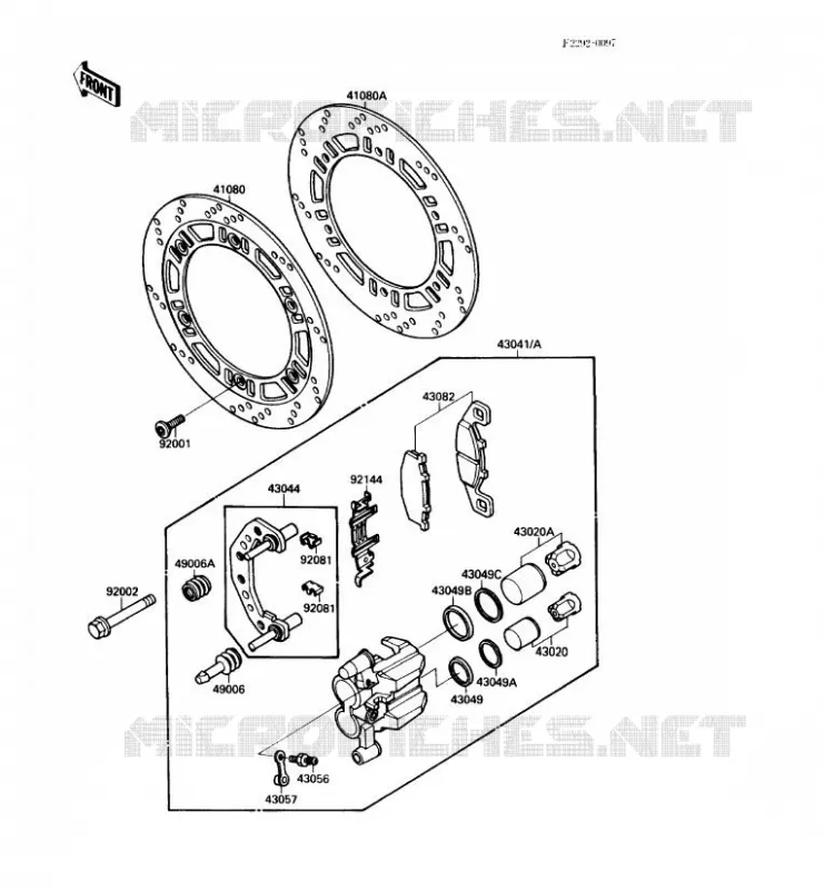 FREIN AVANT(-03201) Kawasaki MOTOS 600 1989 GPX600R  ZX600-C2