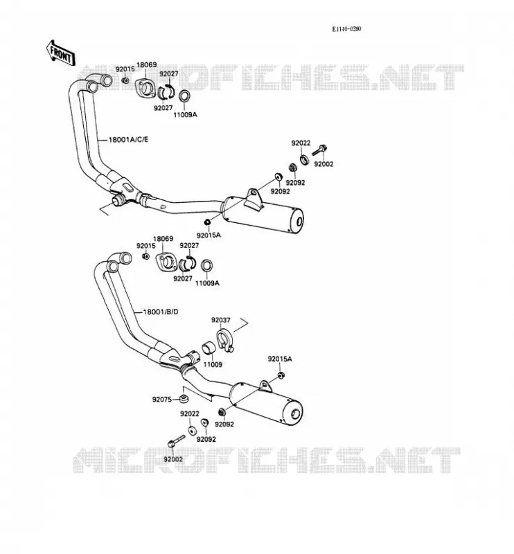 &Eacute;CHAPPEMENT Kawasaki MOTOS 600 1989 GPX600R  ZX600-C2