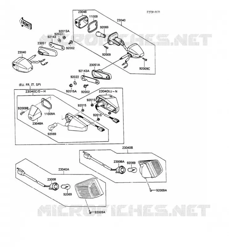 CLIGNOTANTS Kawasaki MOTOS 600 1990 GPX600R  ZX600-C3