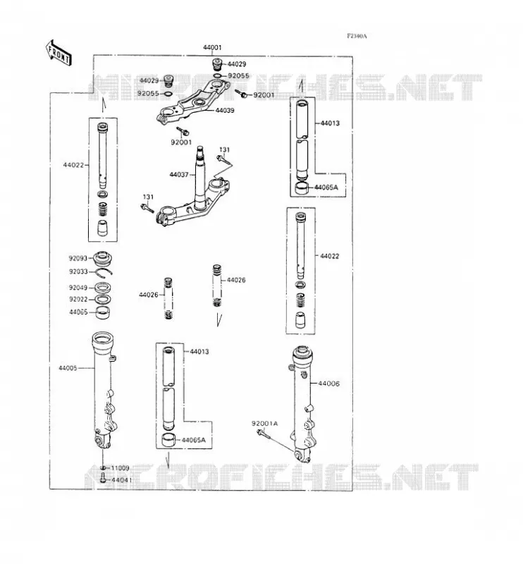 FOURCHE Kawasaki MOTOS 600 1992 GPX600R  ZX600-C5