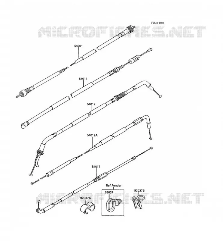 CABLES Kawasaki MOTOS 600 1994 GPX600R  ZX600-C7