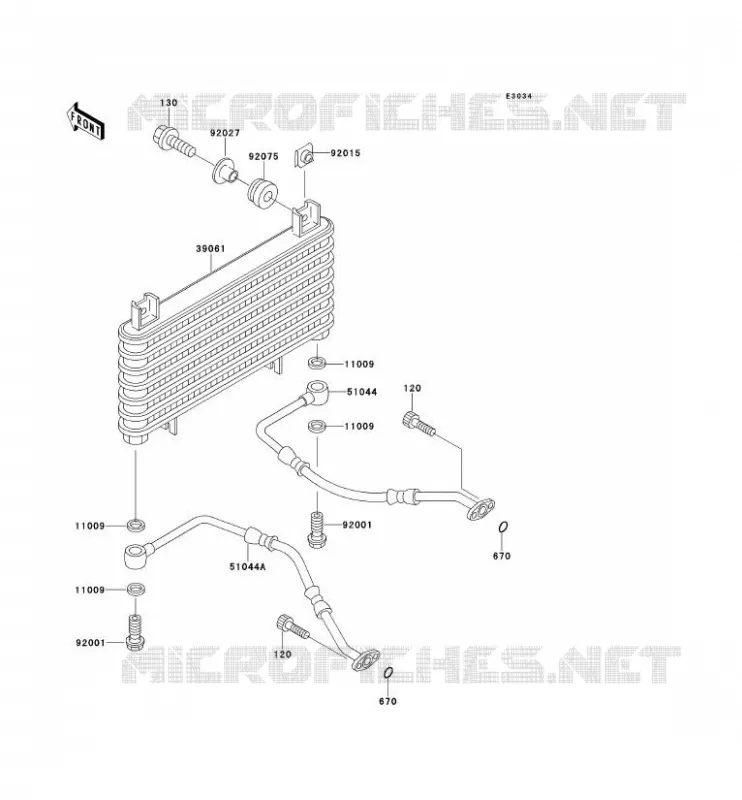 RADIATEUR D'HUILE Kawasaki MOTOS 600 1991 ZZR600  ZX600-D2