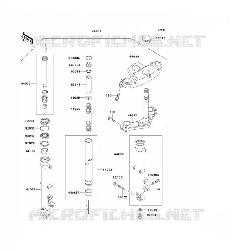 FOURCHE Kawasaki MOTOS 600 1992 ZZR600  ZX600-D3