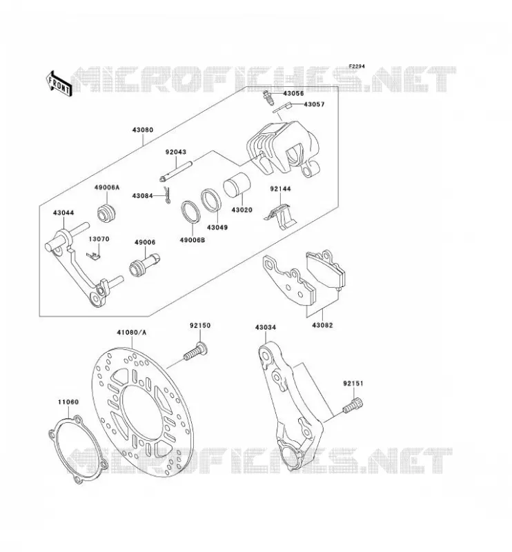 FREIN ARRIERE Kawasaki MOTOS 600 2003 ZZR600  ZX600-E11