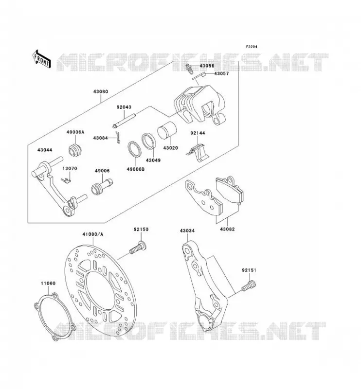 FREIN ARRIERE Kawasaki MOTOS 600 2003 ZZR600  ZX600-E11