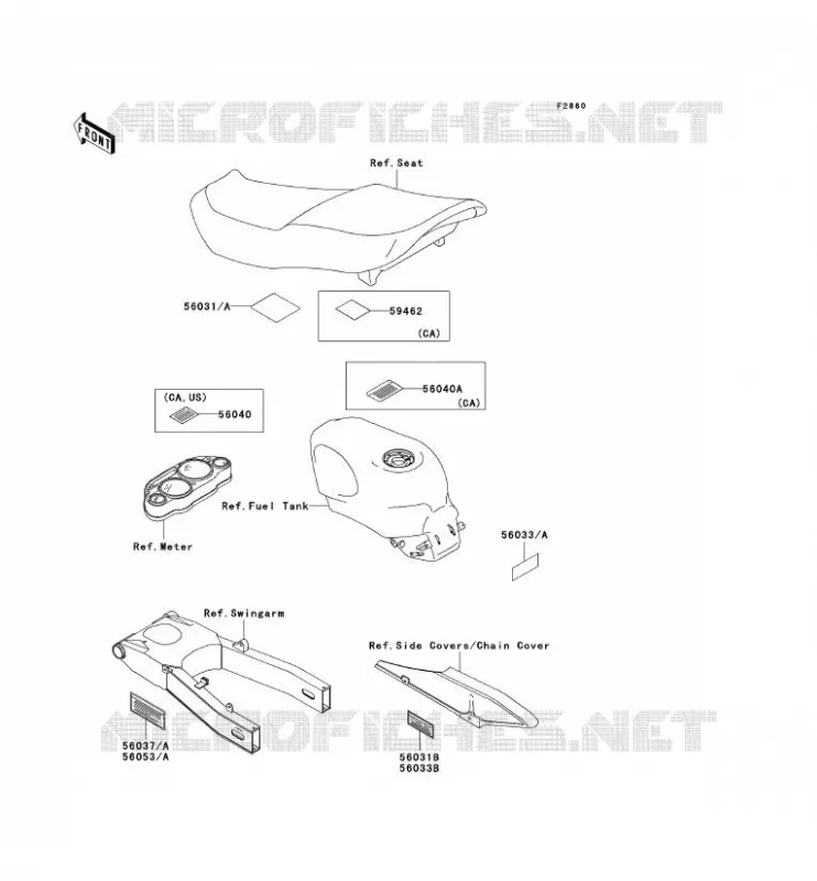 LABEL Kawasaki MOTOS 600 2003 ZZR600  ZX600-E11