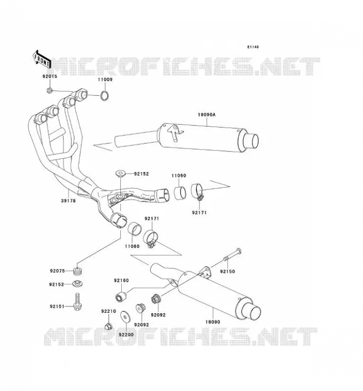 &Eacute;CHAPPEMENT Kawasaki MOTOS 600 2003 ZZR600  ZX600-E11P