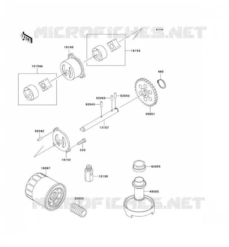 POMPE A HUILE/FILTRE &Agrave; HUILE Kawasaki MOTOS 600 2004 ZZR600  ZX600-E12