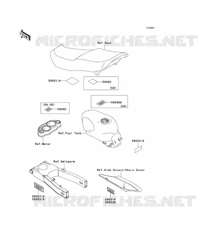 LABEL Kawasaki MOTOS 600 2004 ZZR600  ZX600-E12