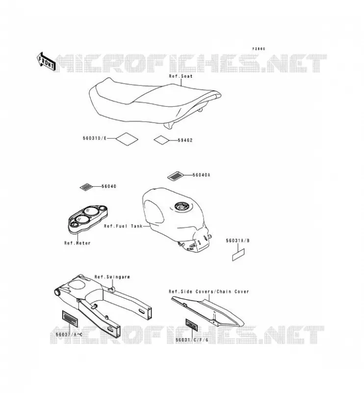 LABEL Kawasaki MOTOS 600 1994 ZZR600  ZX600-E2