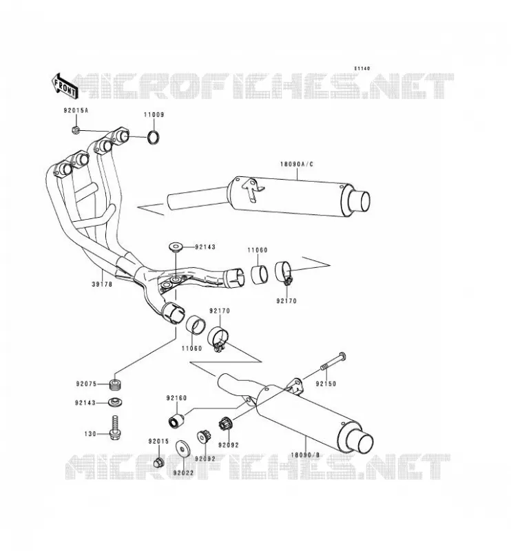&Eacute;CHAPPEMENT Kawasaki MOTOS 600 1994 ZZR600  ZX600-E2
