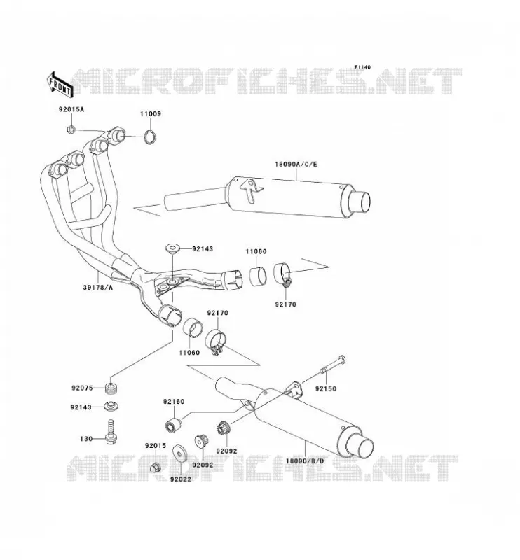 &Eacute;CHAPPEMENT Kawasaki MOTOS 600 1994 ZZR600  ZX600-E2