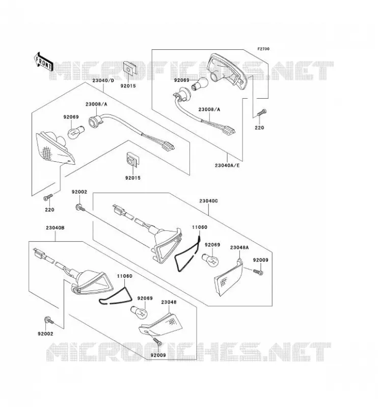 CLIGNOTANTS Kawasaki MOTOS 600 1995 ZZR600  ZX600-E3