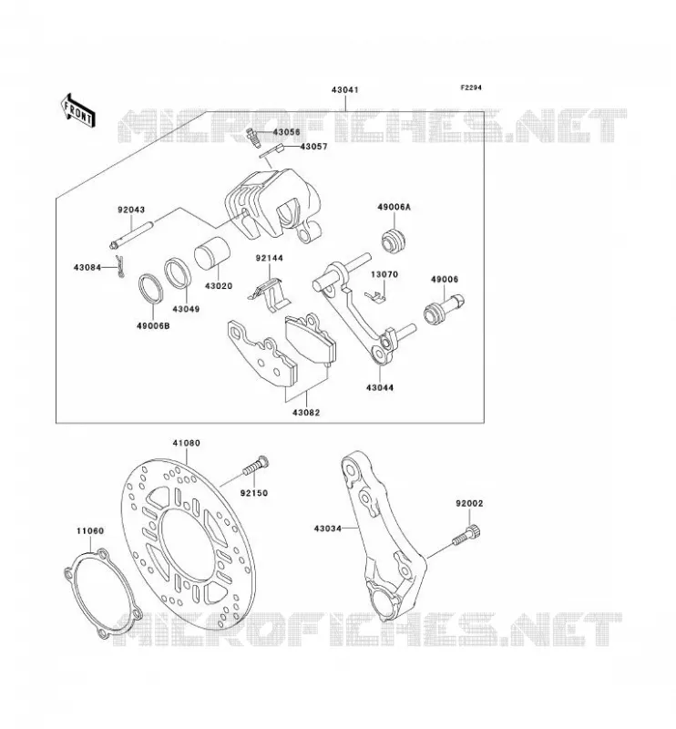 FREIN ARRIERE Kawasaki MOTOS 600 1995 ZZR600  ZX600-E3