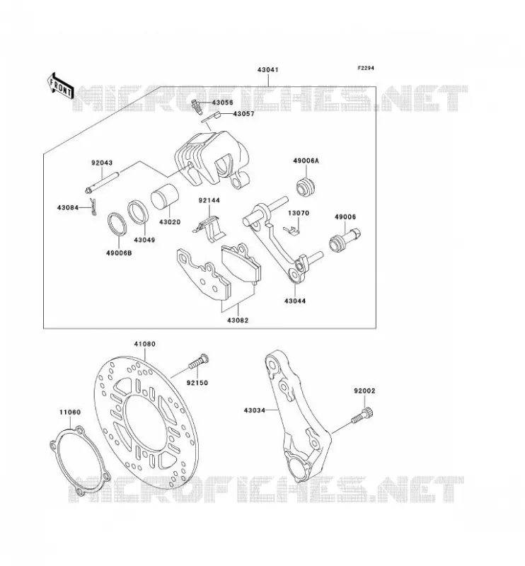 FREIN ARRIERE Kawasaki MOTOS 600 1995 ZZR600  ZX600-E3
