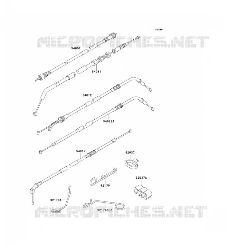 CABLES Kawasaki MOTOS 600 1995 ZZR600  ZX600-E3