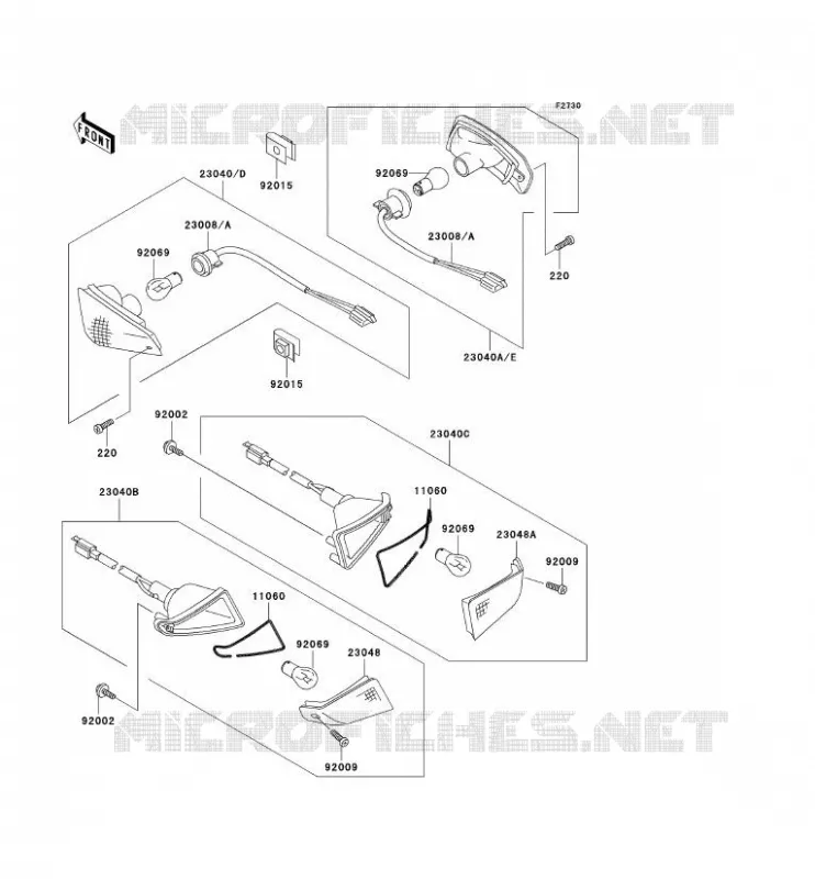 CLIGNOTANTS Kawasaki MOTOS 600 1995 ZZR600  ZX600-E3