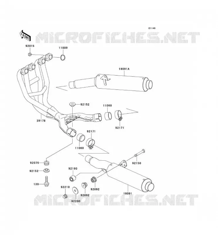 &Eacute;CHAPPEMENT Kawasaki MOTOS 600 2006 ZZR600  ZX600E6F