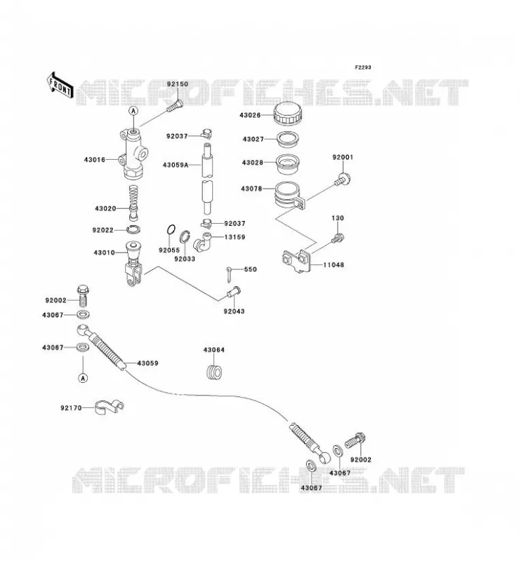 MAITRE CYLINDRE ARRI&Egrave;RE Kawasaki MOTOS 600 1996 NINJA ZX-6R  ZX600-F2