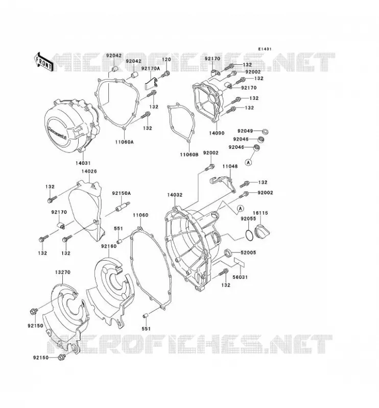 COUVERCLES MOTEUR Kawasaki MOTOS 600 1996 NINJA ZX-6R  ZX600-F2