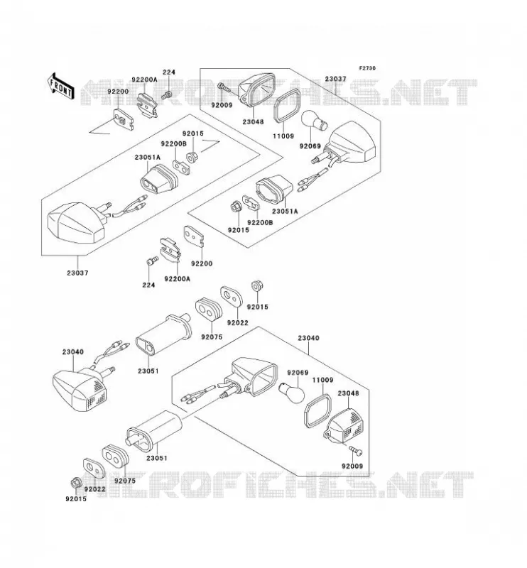 CLIGNOTANTS Kawasaki MOTOS 600 1997 NINJA ZX-6R  ZX600-F3
