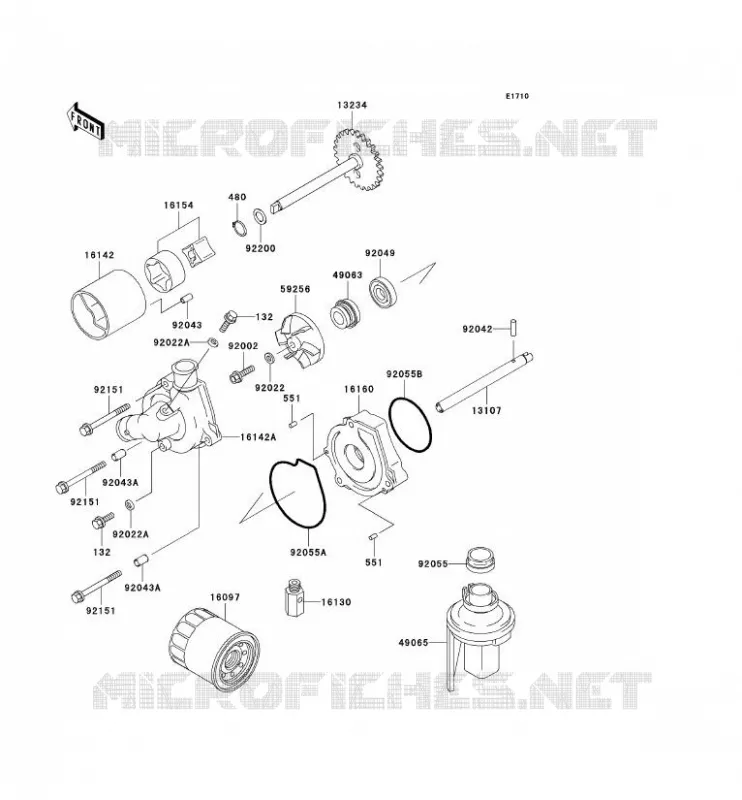 POMPE A HUILE/FILTRE &Agrave; HUILE Kawasaki MOTOS 600 1998 NINJA ZX-6R  ZX600-G1