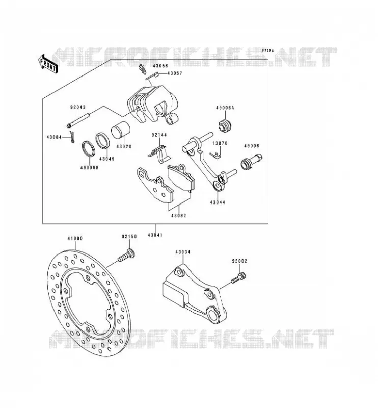 FREIN ARRIERE Kawasaki MOTOS 600 1999 NINJA ZX-6R  ZX600-G2