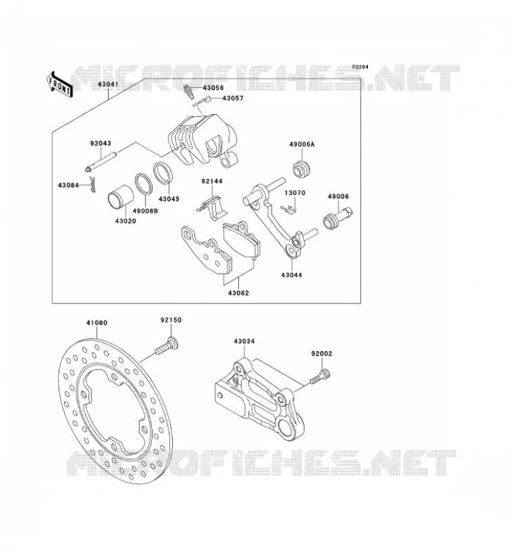 FREIN ARRIERE Kawasaki MOTOS 600 2000 NINJA ZX-6R  ZX600-J1