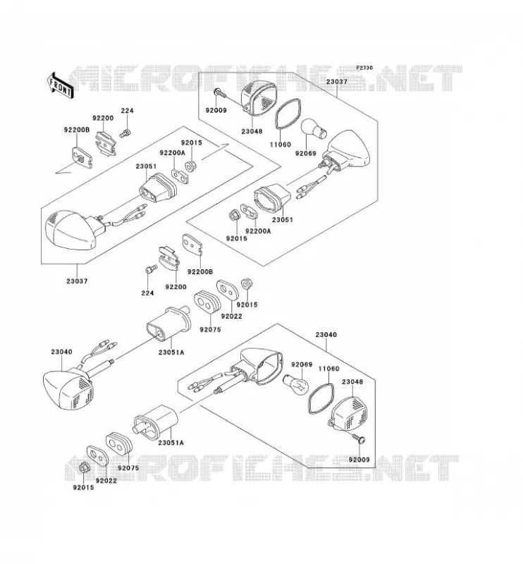 CLIGNOTANTS Kawasaki MOTOS 600 2000 NINJA ZX-6R  ZX600-J1P