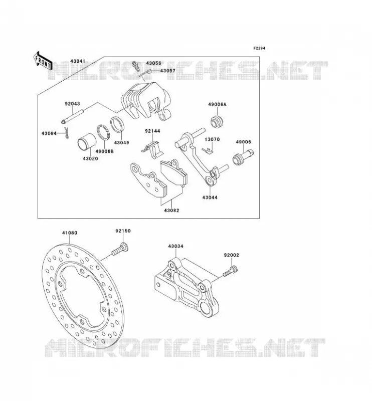 FREIN ARRIERE Kawasaki MOTOS 600 2000 NINJA ZX-6R  ZX600-J1P