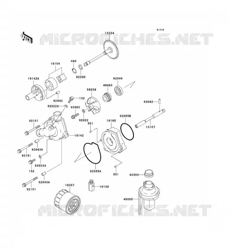 POMPE A HUILE/FILTRE &Agrave; HUILE Kawasaki MOTOS 600 2001 NINJA ZX-6R  ZX600-J2