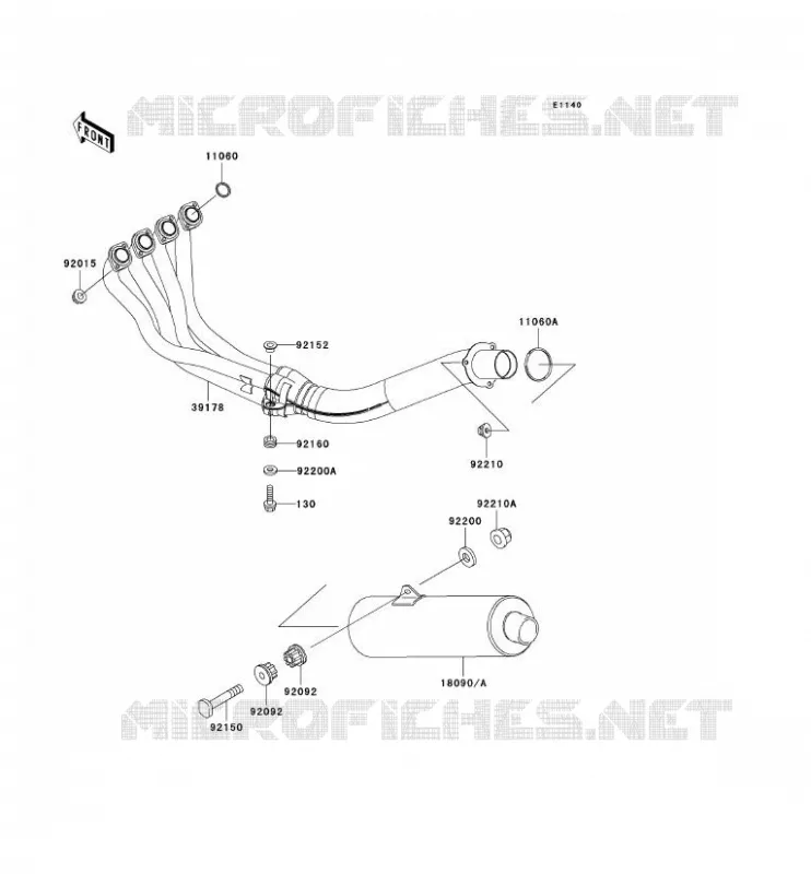&Eacute;CHAPPEMENT Kawasaki MOTOS 600 2001 NINJA ZX-6R  ZX600-J2