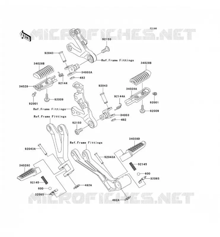 REPOSE PIED Kawasaki MOTOS 600 2001 NINJA ZX-6R  ZX600-J2