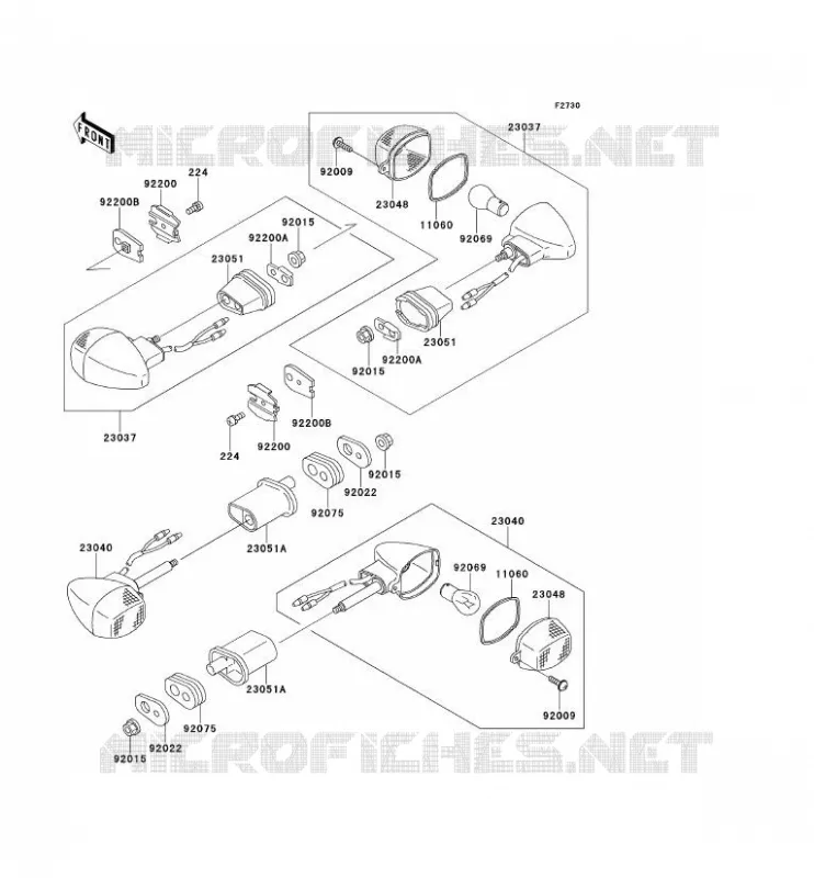 CLIGNOTANTS Kawasaki MOTOS 600 2001 NINJA ZX-6R  ZX600-J2P