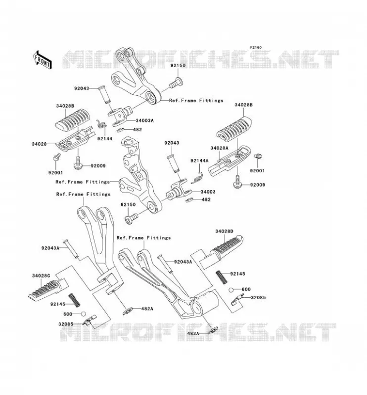 REPOSE PIED Kawasaki MOTOS 600 2002 NINJA ZX-6R  ZX600-J3