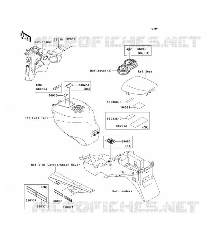 LABEL Kawasaki MOTOS 600 2007 ZZR600  ZX600J7F
