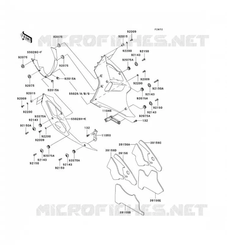 CARENAGE INFERIEUR Kawasaki MOTOS 600 2007 ZZR600  ZX600J7F