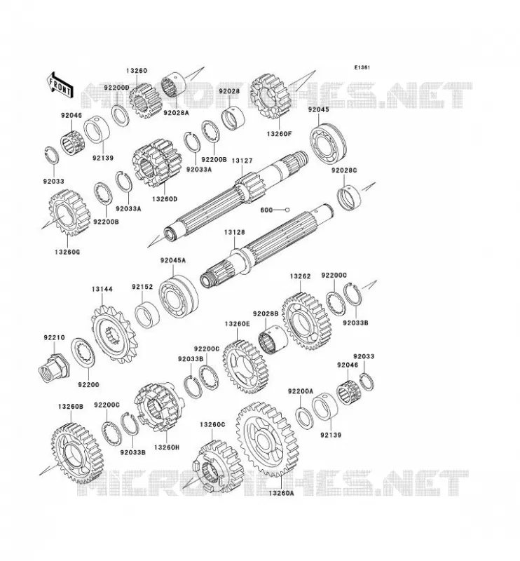 TRANSMISSION Kawasaki MOTOS 600 2007 ZZR600  ZX600J7F