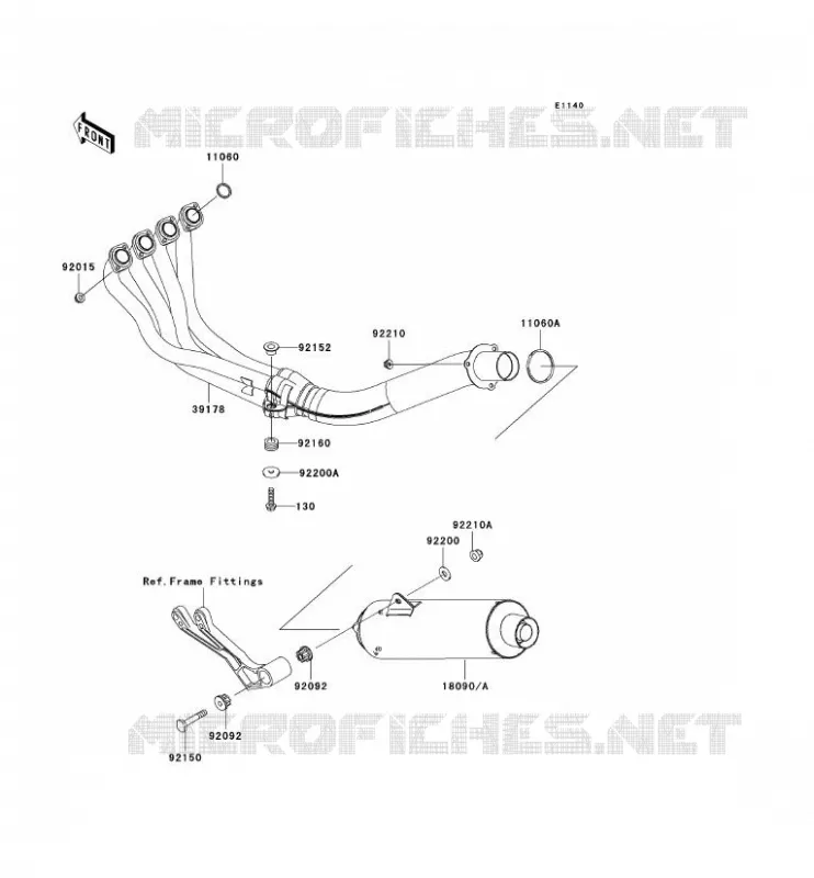 &Eacute;CHAPPEMENT Kawasaki MOTOS 600 2008 ZZR600  ZX600J8F